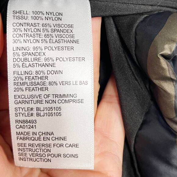 Blanc Noir Womens Small S Green Black Motion Panel Puffer Camo Print Thumbholes - Picture 10 of 16